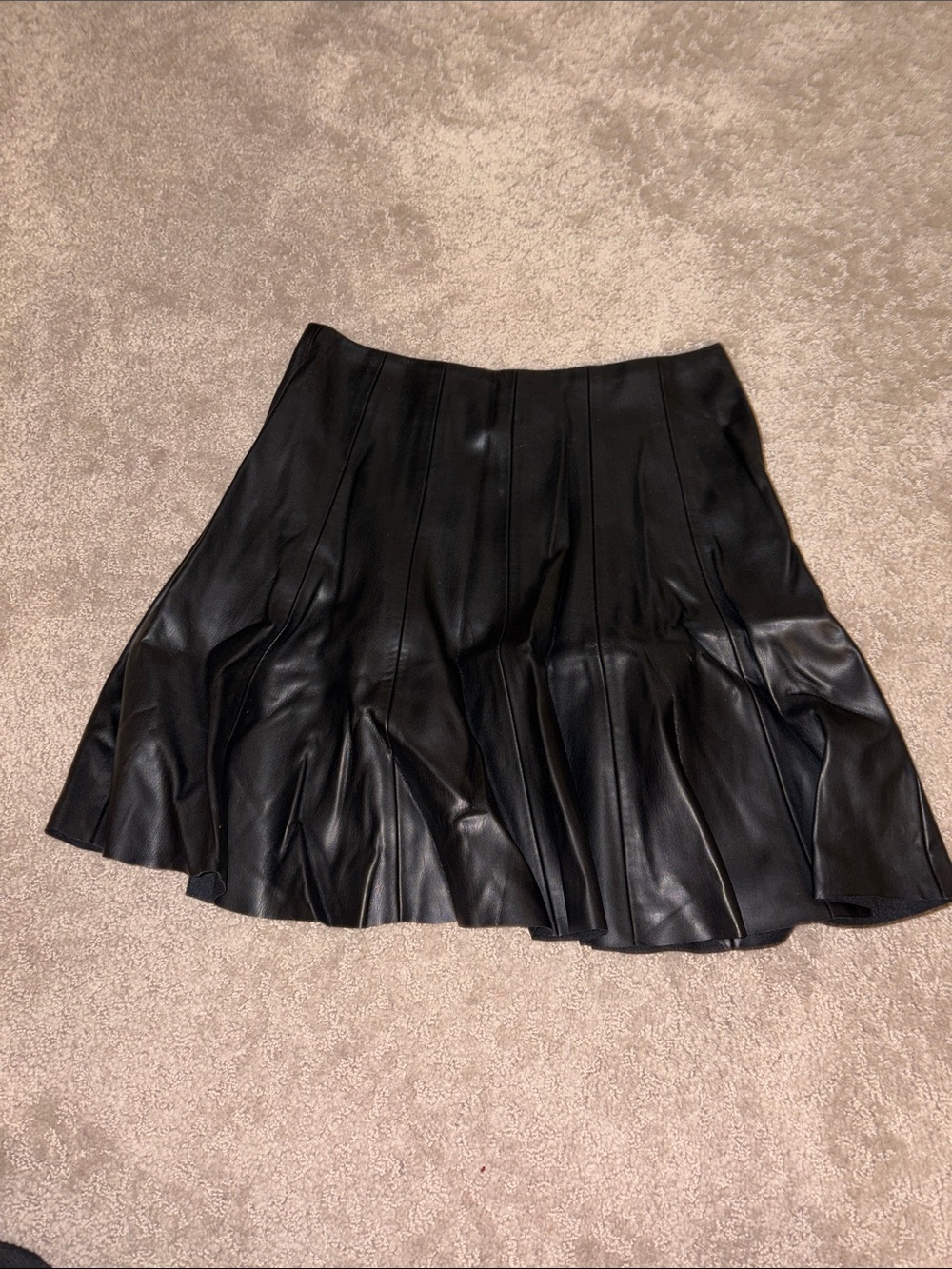 Zara Black Faux Leather Mini Skirt